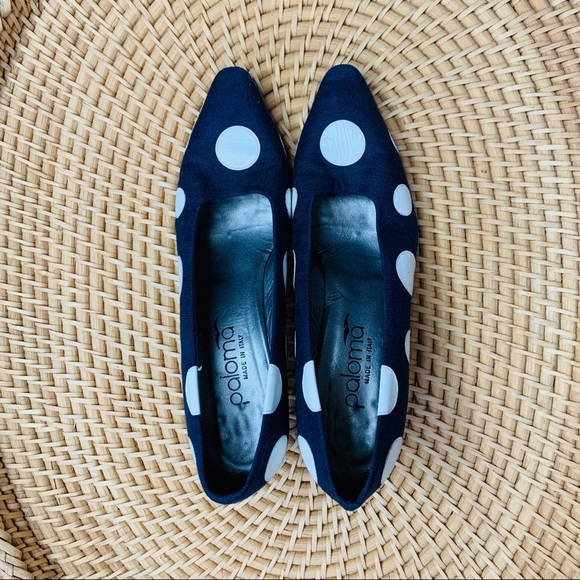 POLKA DOT HEEL SHOES [PALOMA ] VTG SIZE 8 - Picture 2 of 6